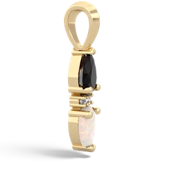 Onyx Bowtie Drop 14K Yellow Gold pendant P0865