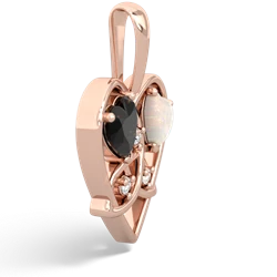 Onyx Celtic Trinity Heart 14K Rose Gold pendant P5331