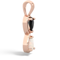 Onyx Infinity 14K Rose Gold pendant P5050