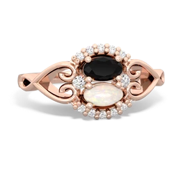 Onyx Love Nest 14K Rose Gold ring R5860