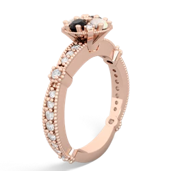 Onyx Sparkling Tiara Cluster 14K Rose Gold ring R26293RD