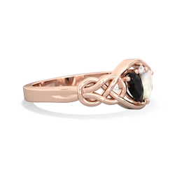 Onyx Celtic Love Knot 14K Rose Gold ring R5420