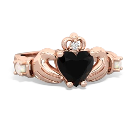 Onyx Claddagh Keepsake 14K Rose Gold ring R5245