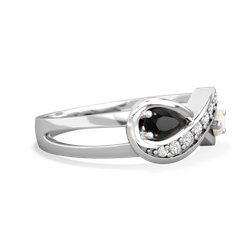 Onyx Diamond Infinity 14K White Gold ring R5390