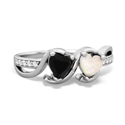 Onyx Side By Side 14K White Gold ring R3090