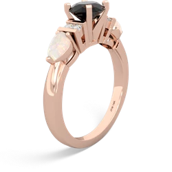 Onyx 6Mm Round Eternal Embrace Engagement 14K Rose Gold ring R2005