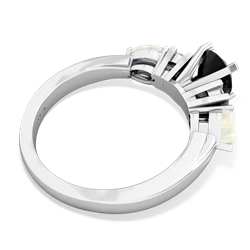 Onyx 6Mm Round Eternal Embrace Engagement 14K White Gold ring R2005