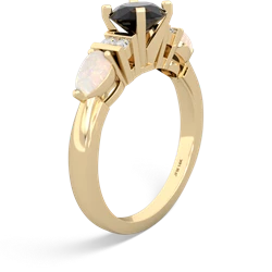 Onyx 6Mm Round Eternal Embrace Engagement 14K Yellow Gold ring R2005