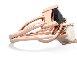 Onyx Split Band Swirl 14K Rose Gold ring R2341