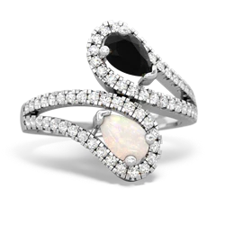 Onyx Diamond Dazzler 14K White Gold ring R3000