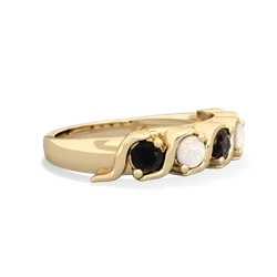 Onyx Anniversary Band 14K Yellow Gold ring R2089