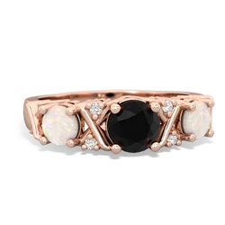 Onyx Hugs And Kisses 14K Rose Gold ring R5016