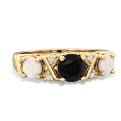 Onyx Hugs And Kisses 14K Yellow Gold ring R5016