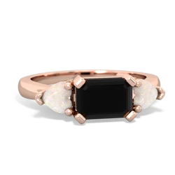 Onyx Three Stone 14K Rose Gold ring R5235