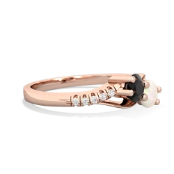 Onyx Infinity Pave Two Stone 14K Rose Gold ring R5285