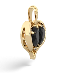 Onyx Two Become One 14K Yellow Gold pendant P5330