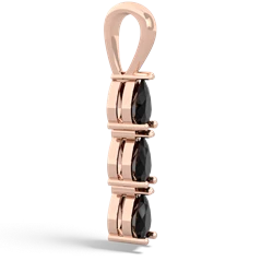 Onyx Dew Drops 14K Rose Gold pendant P2251