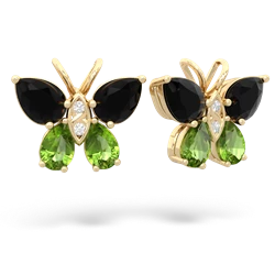 Onyx Butterfly 14K Yellow Gold earrings E2215