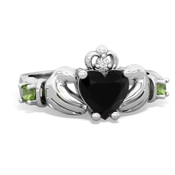 Onyx Claddagh Keepsake 14K White Gold ring R5245