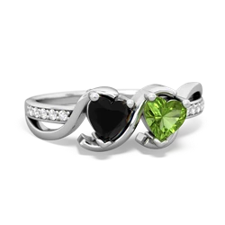 Onyx Side By Side 14K White Gold ring R3090