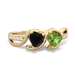 Onyx Side By Side 14K Yellow Gold ring R3090