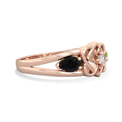 Onyx Hearts Intertwined 14K Rose Gold ring R5880