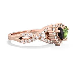 Onyx Diamond Twist 'One Heart' 14K Rose Gold ring R2640HRT