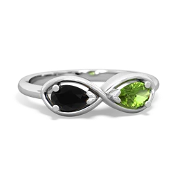 Onyx Infinity 14K White Gold ring R5050