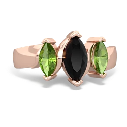 Onyx Three Peeks 14K Rose Gold ring R2433