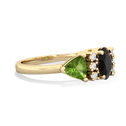 Onyx Antique Style Three Stone 14K Yellow Gold ring R2186