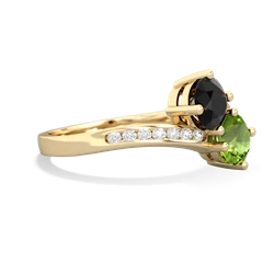 Onyx Channel Set Two Stone 14K Yellow Gold ring R5303