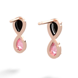 Onyx Infinity 14K Rose Gold earrings E5050