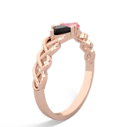 Onyx Heart To Heart Braid 14K Rose Gold ring R5870