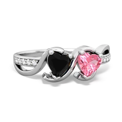 Onyx Side By Side 14K White Gold ring R3090