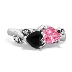 Onyx Floral Elegance 14K White Gold ring R5790