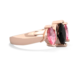 Onyx Three Peeks 14K Rose Gold ring R2433