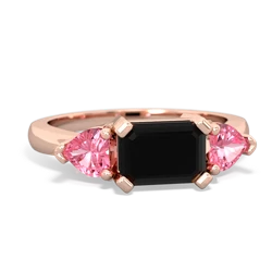 Onyx Three Stone 14K Rose Gold ring R5235