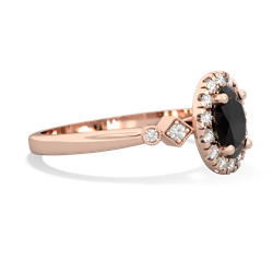 Onyx Antique-Style Halo 14K Rose Gold ring R5720