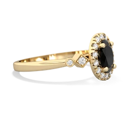 Onyx Antique-Style Halo 14K Yellow Gold ring R5720