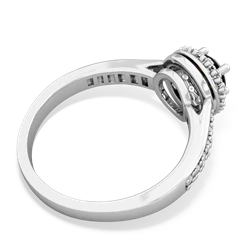 Onyx Diamond Halo 14K White Gold ring R5370