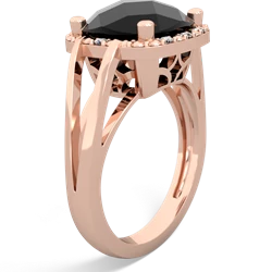 Onyx Art Deco Cocktail 14K Rose Gold ring R2498