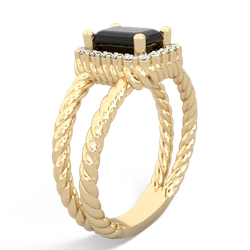 Onyx Rope Split Band 14K Yellow Gold ring R2628