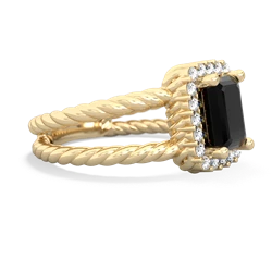 Onyx Rope Split Band 14K Yellow Gold ring R2628