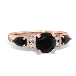 Onyx 6Mm Round Eternal Embrace Engagement 14K Rose Gold ring R2005