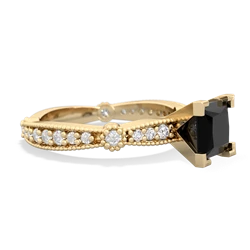 Onyx Sparkling Tiara 6Mm Princess 14K Yellow Gold ring R26296SQ