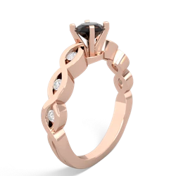 Onyx Infinity 5Mm Round Engagement 14K Rose Gold ring R26315RD