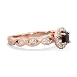 Onyx Infinity Halo Engagement 14K Rose Gold ring R26315RH