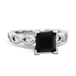 Onyx Infinity 6Mm Princess Engagement 14K White Gold ring R26316SQ