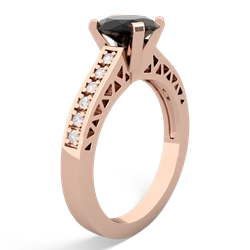 Onyx Art Deco Engagement 8X6mm Oval 14K Rose Gold ring R26358VL