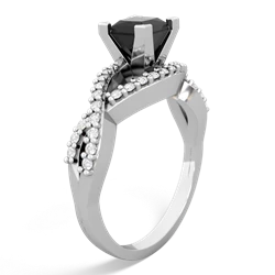 Onyx Diamond Twist 5Mm Square Engagment  14K White Gold ring R26405SQ